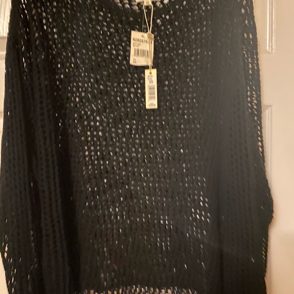 Max Studio Black Textured Knit Top